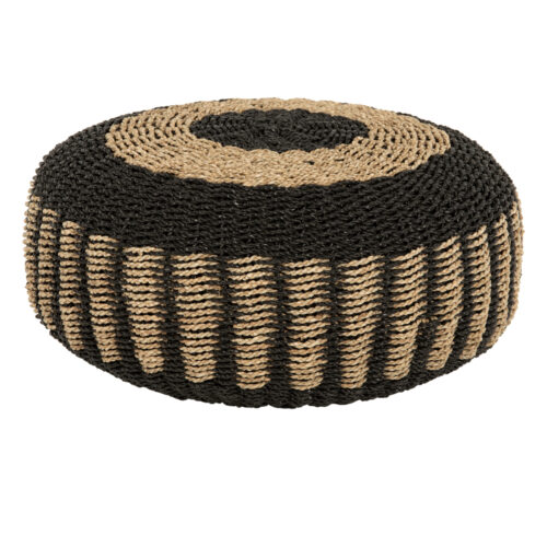 ΠΟΥΦ ΣΚΑΜΠΟ SARONI HM7851.02 SEAGRASS ΣΕ ΦΥΣΙΚΟ-ΜΑΥΡΟ ΧΡΩΜΑ Φ60x35Yεκ. (x1)