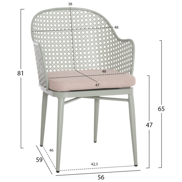 ΣΕΤ LOUNGE 3TMX ΕΞ.ΧΩΡΟΥ OREGO HM21107.06 ΑΛΟΥΜΙΝΙΟ & ΜΕΤΑΛΛΟ ΣΕ ΦΥΣΤΙΚΙ (x1) - Image 2