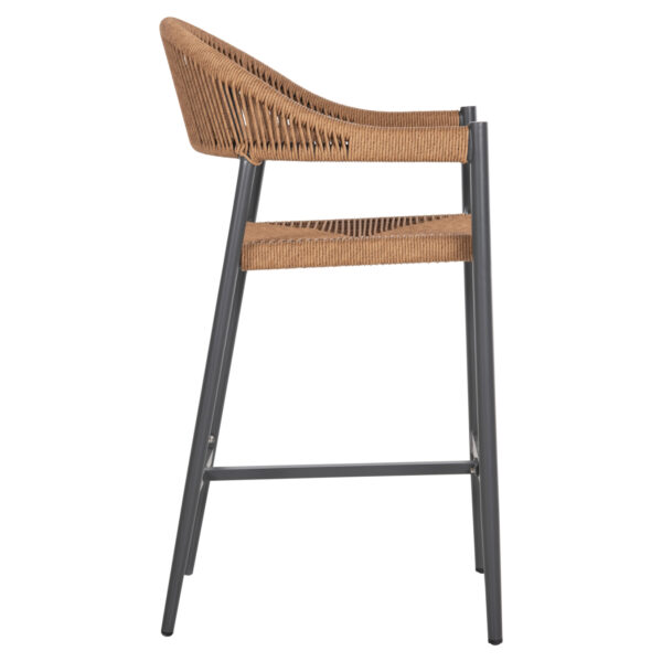 ΣΚΑΜΠΟ BAR ΑΛΟΥΜΙΝΙΟΥ GREGG HM5788.12 ΑΝΘΡΑΚΙ-ΜΠΕΖ ΤΗΣ ΑΜΜΟΥ ΣΥΝΘ.RATTAN 54x57x106Υεκ (x1) - Image 4