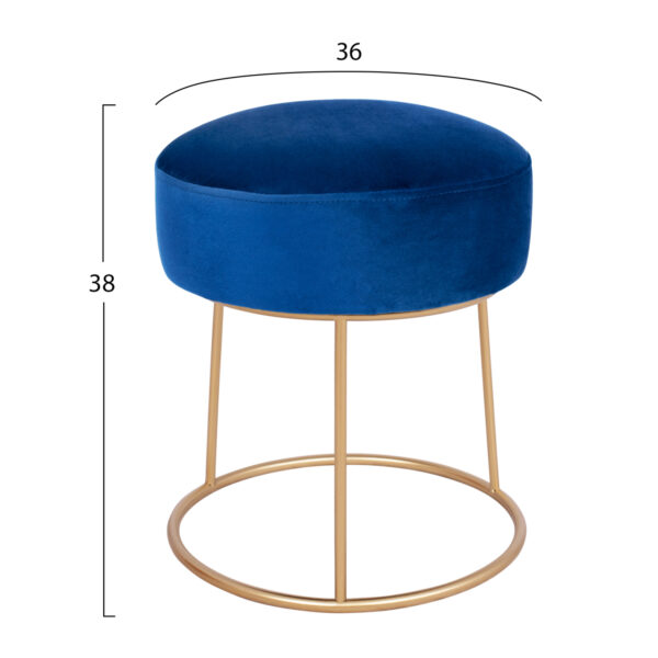 ΣΚΑΜΠΟ KARLO HM8411.08 ΜΠΛΕ ΒΕΛΟΥΔΟ ΜΕ ΧΡΥΣΗ ΒΑΣΗ Φ36x38Υ εκ. (x1) - Image 4