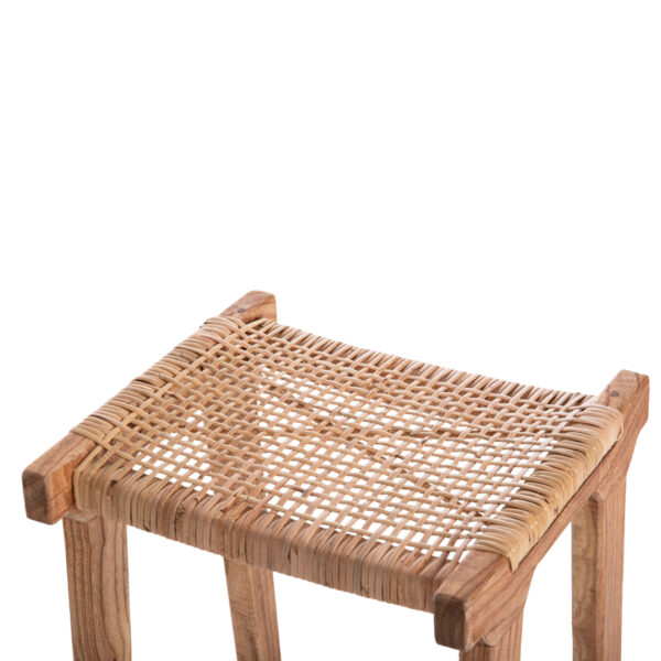 ΣΚΑΜΠΟ ΜΕΣΑΙΟΥ ΥΨΟΥΣ ΑΠΟ MINDI ΞΥΛΟ ΚΑΙ ΚΑΘΙΣΜΑ RATTAN 40X35X66Υεκ.HM9382.11 (x1) - Image 6