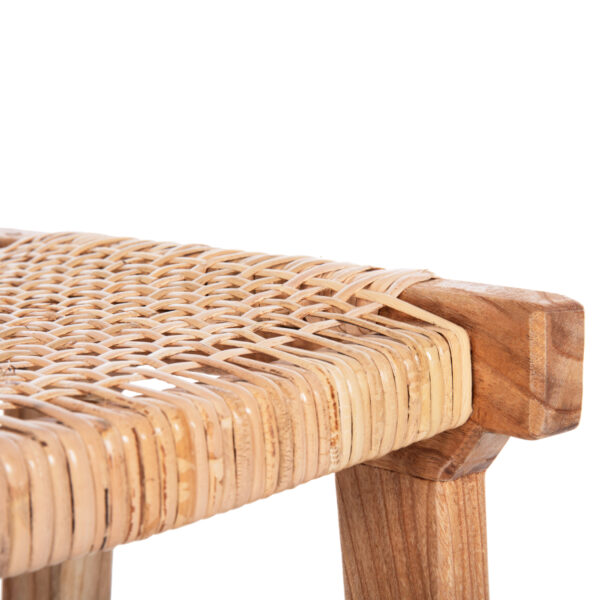 ΣΚΑΜΠΟ ΜΕΣΑΙΟΥ ΥΨΟΥΣ ΑΠΟ MINDI ΞΥΛΟ ΚΑΙ ΚΑΘΙΣΜΑ RATTAN 40X35X66Υεκ.HM9382.11 (x1) - Image 8