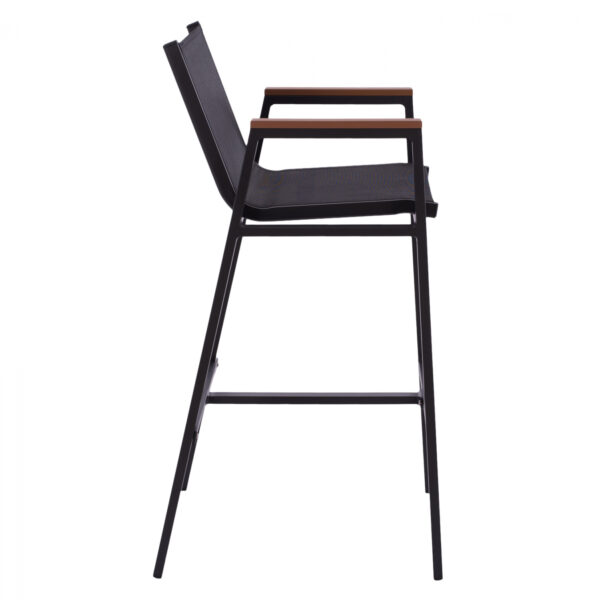 ΣΚΑΜΠΟ ΜΠΑΡ ΑΛΟΥΜΙΝΙΟΥ ΑΝΘΡΑΚΙ ΜΕ POLYWOOD 52 x 58 x 108 εκ. HM5790.02 (x1) - Image 4