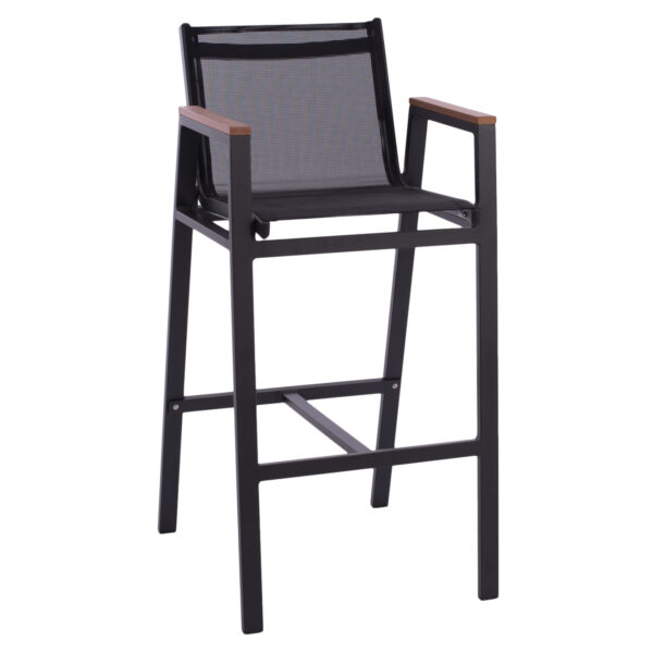 ΣΚΑΜΠΟ ΜΠΑΡ ΑΛΟΥΜΙΝΙΟΥ ΑΝΘΡΑΚΙ ΜΕ POLYWOOD 52 x 58 x 108 εκ. HM5790.02 (x1)