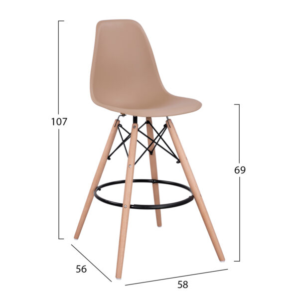 ΣΚΑΜΠΟ ΜΠΑΡ RENATA HM0173.45 ΚΑΠΟΥΤΣΙΝΟ 58x56x107Υ εκ. (x4) - Image 4