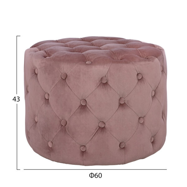 ΣΚΑΜΠΟ KASSIE  ΣΑΠΙΟ ΜΗΛΟ ΒΕΛΟΥΔΟ ΤΥΠΟΥ CHESTERFIELD HM8406.02 Φ60x43Υ εκ. (x1) - Image 6