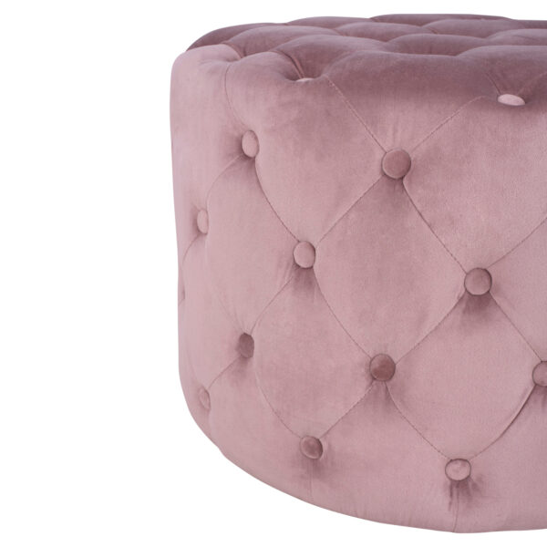 ΣΚΑΜΠΟ KASSIE  ΣΑΠΙΟ ΜΗΛΟ ΒΕΛΟΥΔΟ ΤΥΠΟΥ CHESTERFIELD HM8406.02 Φ60x43Υ εκ. (x1) - Image 7