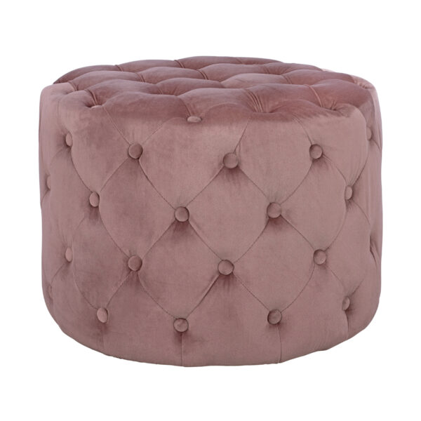 ΣΚΑΜΠΟ KASSIE  ΣΑΠΙΟ ΜΗΛΟ ΒΕΛΟΥΔΟ ΤΥΠΟΥ CHESTERFIELD HM8406.02 Φ60x43Υ εκ. (x1) - Image 5