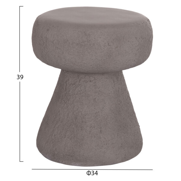 ΣΚΑΜΠΟ ΣΤΡΟΓΓΥΛΟ INTERON HM18171.03 FIBER CEMENT ΣΕ ΓΚΡΙ--Φ34x39Υεκ. (x1) - Image 2