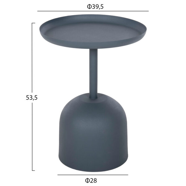 ΤΡΑΠΕΖΙ ΒΟΗΘΗΤΙΚΟ ΣΤΡΟΓΓΥΛΟ DELBEL HM4261.05 ΜΕΤΑΛΛΟ ΜΠΛΕ ΣΚΟΥΡΟ Φ39,5x53,5Υ εκ. (x1) - Image 2