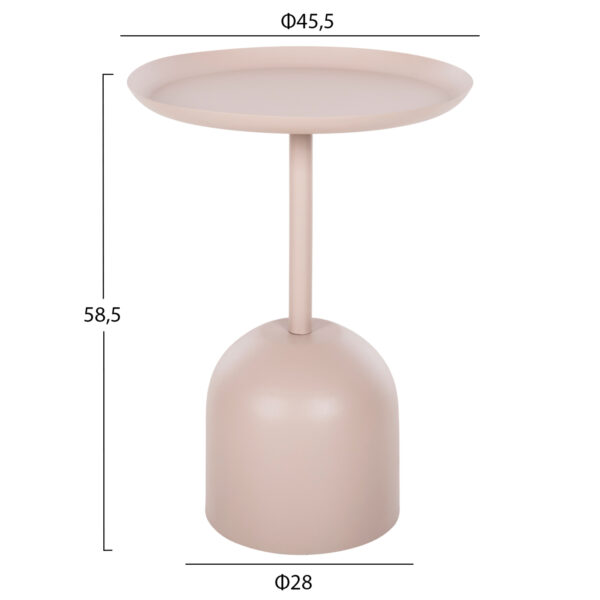 ΤΡΑΠΕΖΙ ΒΟΗΘΗΤΙΚΟ ΣΤΡΟΓΓΥΛΟ DELBEL HM4265.10 ΜΕΤΑΛΛΟ ΣΕ ΕΚΡΟΥ Φ45,5x58,5 εκ. (x1) - Image 2