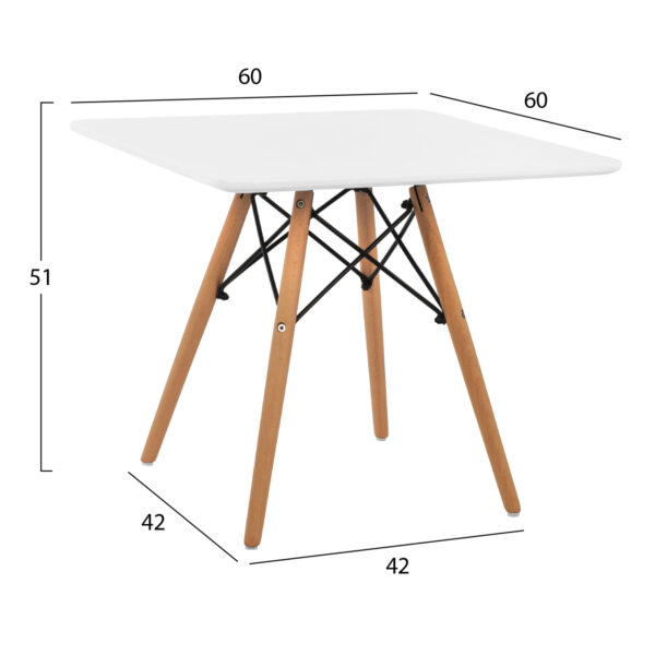 ΤΡΑΠΕΖΙ MINIMAL KID 60X60X51Yεκ. ΛΕΥΚΟ HM8452.01 (x1) - Image 4