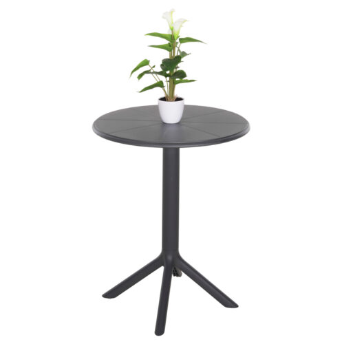 ΤΡΑΠΕΖΙ ΠΟΛΥΠΡΟΠΥΛΕΝΙΟΥ ΣΤΡΟΓΓΥΛΟ TERRIN HM6124.20 ΓΚΡΙ Φ61x77Υεκ. (x1)