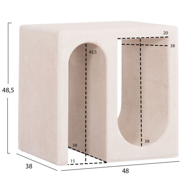 ΤΡΑΠΕΖΙ ΣΑΛΟΝΙΟΥ ΣΕΙΡΑ SANTORINI HM18070 MDF ΣΕ ΥΠΟΛΕΥΚΟ ΧΡΩΜΑ 48x38x48,5Υεκ. (x1) - Image 2