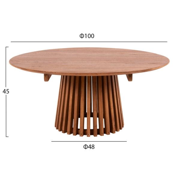ΤΡΑΠΕΖΙ ΣΑΛΟΝΙΟΥ ΣΤΡΟΓΓΥΛΟ FRANTZ HM9523.11 ΜΑΣΙΦ MINDI ΞΥΛΟ-ΦΥΣΙΚΟ Φ100X45Υεκ. (x1) - Image 2