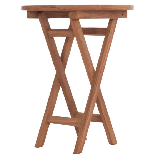 ΤΡΑΠΕΖΙ ΣΚΗΝΟΘΕΤΗ ΣΤΡΟΓΓΥΛΟ ERIS HM18119 ΞΥΛΟ TEAK--ΦΥΣΙΚΟ Φ60x75Υεκ. (x1) - Image 4