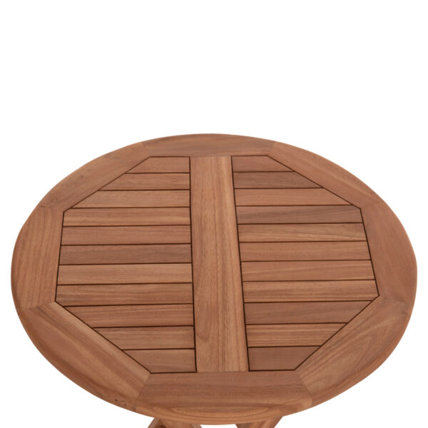 ΤΡΑΠΕΖΙ ΣΚΗΝΟΘΕΤΗ ΣΤΡΟΓΓΥΛΟ ERIS HM18119 ΞΥΛΟ TEAK--ΦΥΣΙΚΟ Φ60x75Υεκ. (x1) - Image 7