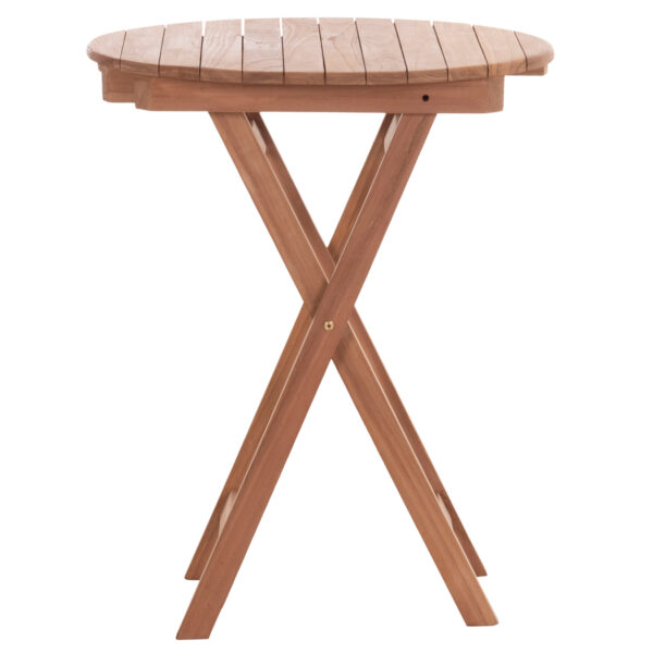 ΤΡΑΠΕΖΙ ΣΚΗΝΟΘΕΤΗ ΣΤΡΟΓΓΥΛΟ HEIDEL HM18120 ΞΥΛΟ TEAK--ΦΥΣΙΚΟ Φ60x75Υεκ. (x1) - Image 3