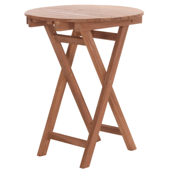 ΤΡΑΠΕΖΙ ΣΚΗΝΟΘΕΤΗ ΣΤΡΟΓΓΥΛΟ HEIDEL HM18120 ΞΥΛΟ TEAK--ΦΥΣΙΚΟ Φ60x75Υεκ. (x1) - Image 4
