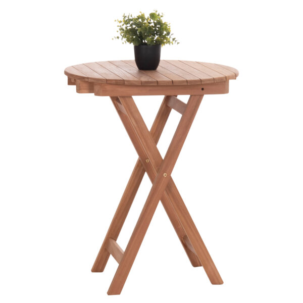 ΤΡΑΠΕΖΙ ΣΚΗΝΟΘΕΤΗ ΣΤΡΟΓΓΥΛΟ HEIDEL HM18120 ΞΥΛΟ TEAK--ΦΥΣΙΚΟ Φ60x75Υεκ. (x1)