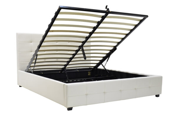 Κρεβάτι Roi pakoworld 160x200 PU λευκό ματ + αποθηκευτικό χώρο (x1) - Image 2