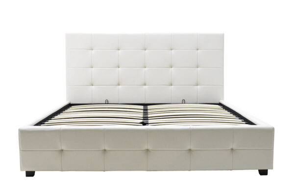 Κρεβάτι Roi pakoworld 160x200 PU λευκό ματ + αποθηκευτικό χώρο (x1) - Image 3