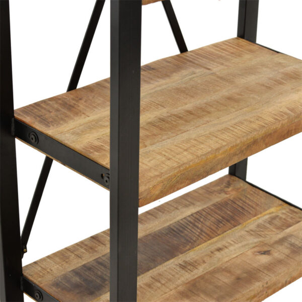 Βιβλιοθήκη Miles pakoworld μασίφ ξύλο mango φυσικό-μαύρο 80x40x180εκ (x1) - Image 2