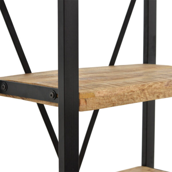 Βιβλιοθήκη Miles pakoworld μασίφ ξύλο mango φυσικό-μαύρο 80x40x180εκ (x1) - Image 3
