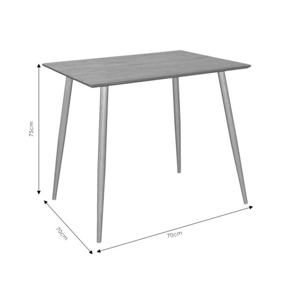 Τραπέζι Cuba pakoworld MDF sonoma-λευκό 70x70x75εκ (x1) - Image 3