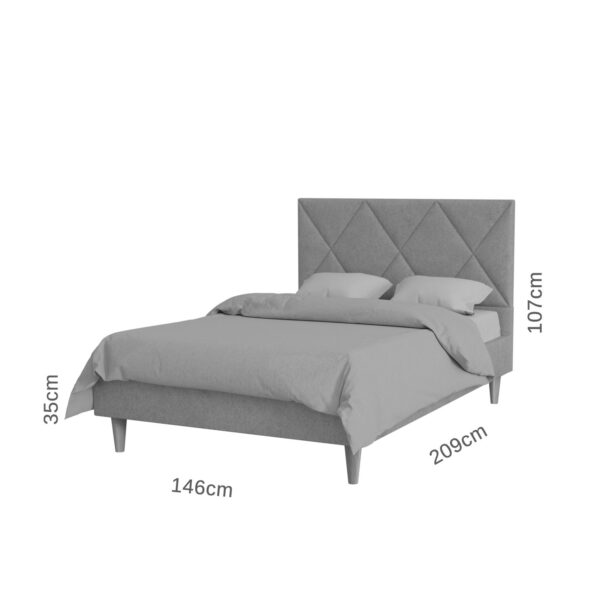 Κρεβάτι Fortuna Γκρι 140x200cm - Image 2