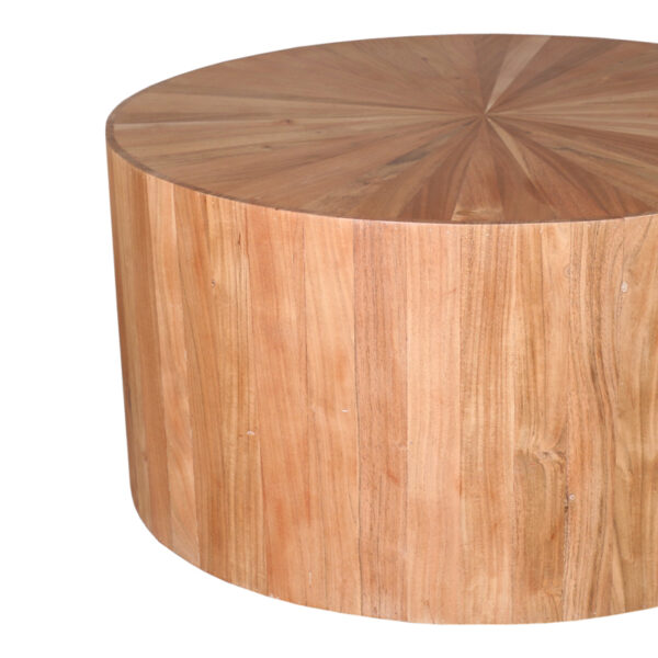 Τραπέζι Osiri pakoworld ξύλο acacia σε φυσική απόχρωση Φ80x45εκ (x1) - Image 2