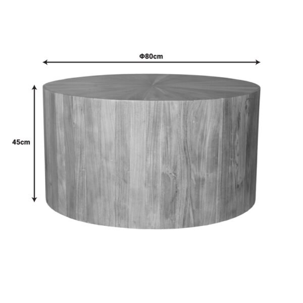 Τραπέζι Osiri pakoworld ξύλο acacia σε φυσική απόχρωση Φ80x45εκ (x1) - Image 3
