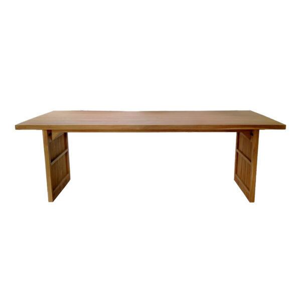 Τραπέζι Zibra pakoworld teak ξύλο σε φυσική απόχρωση 220x100x75εκ (x1) - Image 2