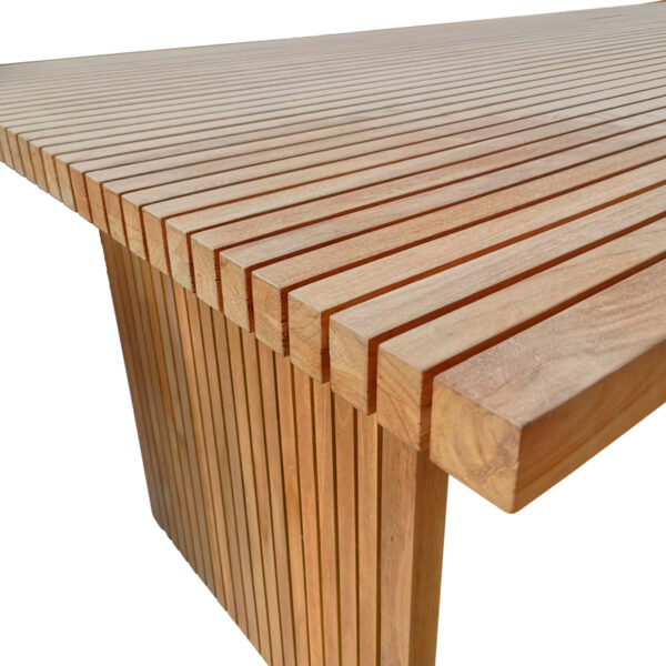 Τραπέζι Zibra pakoworld teak ξύλο σε φυσική απόχρωση 220x100x75εκ (x1) - Image 3