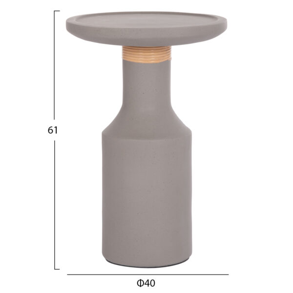 ΒΟΗΘΗΤΙΚΟ ΤΡΑΠΕΖΙ TRED(T) HM18169.03 FIBER CEMENT ΓΚΡΙ-ΦΥΣΙΚΟ RATTAN--Φ40x61Υεκ. (x1) - Image 2