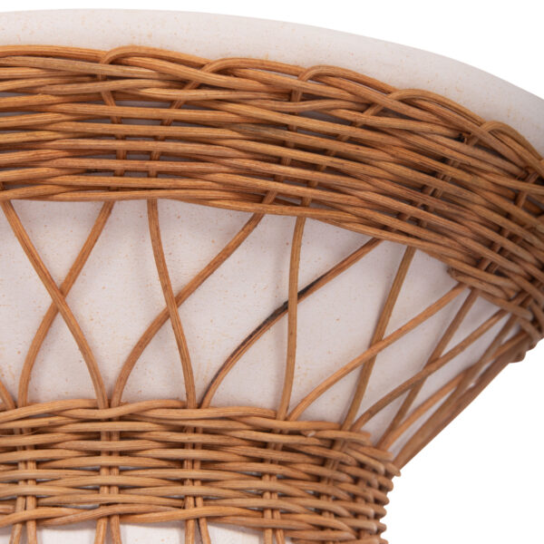 ΒΟΗΘΗΤΙΚΟ ΤΡΑΠΕΖΙ ΣΤΡΟΓΓΥΛΟ DELIA HM18167.02 FIBER CEMENT ΛΕΥΚΟ & RATTAN Φ40x45Υεκ (x1) - Image 9