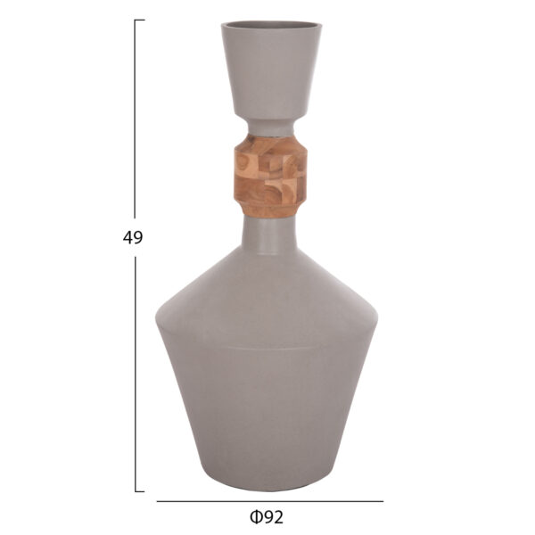 ΔΙΑΚΟΣΜΗΤΙΚΟ ΒΑΖΟ ΔΑΠΕΔΟΥ NEBULA HM4661.03 FIBER CEMENT ΓΚΡΙ--ΞΥΛΟ ΤΕΑΚ Φ60x115Υεκ. (x1) - Image 2