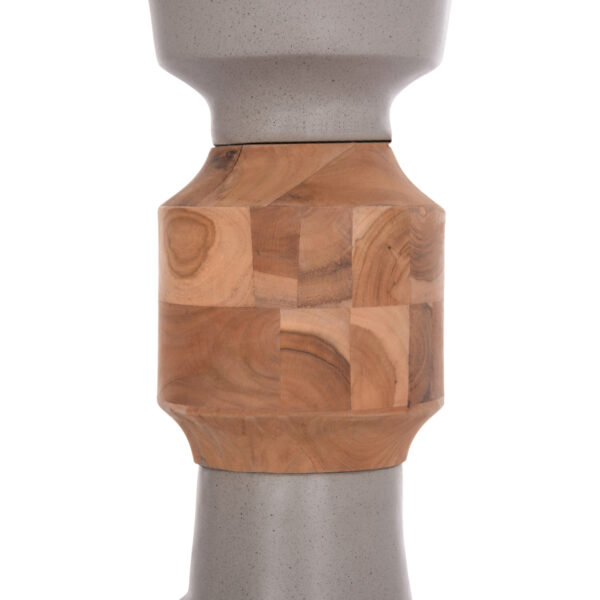 ΔΙΑΚΟΣΜΗΤΙΚΟ ΒΑΖΟ ΔΑΠΕΔΟΥ NEBULA HM4661.03 FIBER CEMENT ΓΚΡΙ--ΞΥΛΟ ΤΕΑΚ Φ60x115Υεκ. (x1) - Image 5