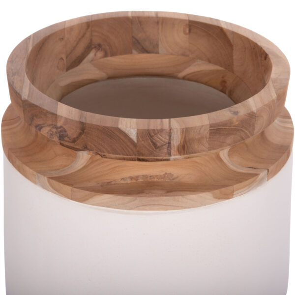 ΔΙΑΚΟΣΜΗΤΙΚΟ ΒΑΖΟ ΔΑΠΕΔΟΥ LINTER HM4662.02L FIBER CEMENT ΛΕΥΚΟ--ΞΥΛΟ ΤΕΑΚ Φ41x47Υεκ. (x1) - Image 4