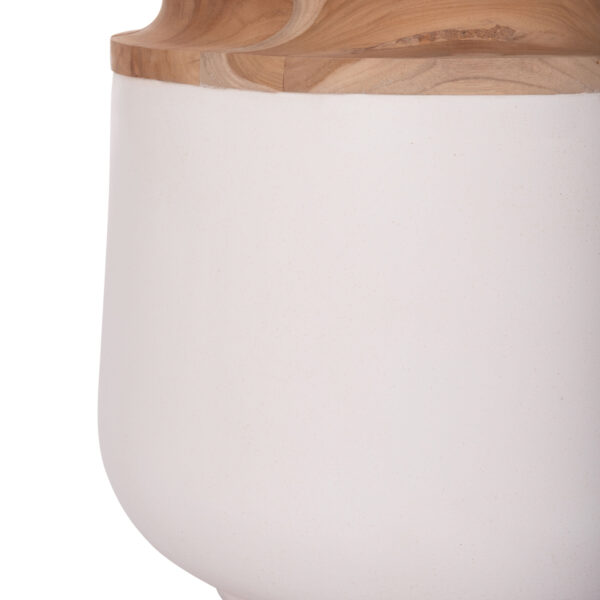 ΔΙΑΚΟΣΜΗΤΙΚΟ ΒΑΖΟ ΔΑΠΕΔΟΥ LINTER HM4662.02L FIBER CEMENT ΛΕΥΚΟ--ΞΥΛΟ ΤΕΑΚ Φ41x47Υεκ. (x1) - Image 5
