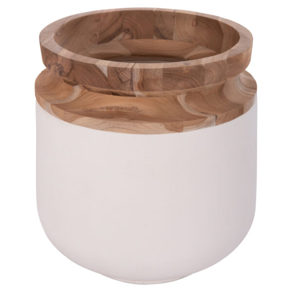 ΔΙΑΚΟΣΜΗΤΙΚΟ ΒΑΖΟ ΔΑΠΕΔΟΥ LINTER HM4662.02L FIBER CEMENT ΛΕΥΚΟ--ΞΥΛΟ ΤΕΑΚ Φ41x47Υεκ. (x1) - Image 7
