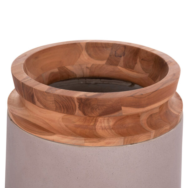 ΔΙΑΚΟΣΜΗΤΙΚΟ ΒΑΖΟ ΔΑΠΕΔΟΥ LINTER HM4662.05L FIBER CEMENT ΓΚΡΙ ΜΑΤ--ΞΥΛΟ ΤΕΑΚ Φ41x47Υεκ (x1) - Image 4