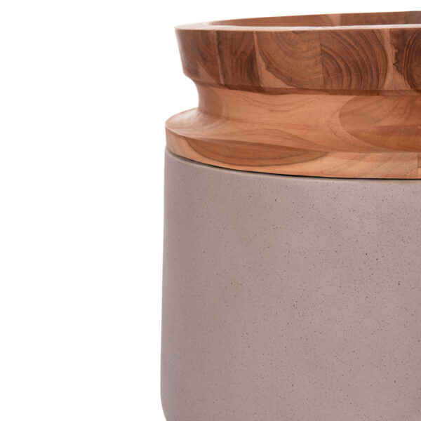 ΔΙΑΚΟΣΜΗΤΙΚΟ ΒΑΖΟ ΔΑΠΕΔΟΥ LINTER HM4662.05L FIBER CEMENT ΓΚΡΙ ΜΑΤ--ΞΥΛΟ ΤΕΑΚ Φ41x47Υεκ (x1) - Image 5