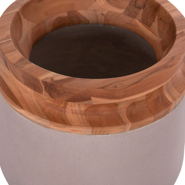 ΔΙΑΚΟΣΜΗΤΙΚΟ ΒΑΖΟ ΔΑΠΕΔΟΥ LINTER HM4662.05L FIBER CEMENT ΓΚΡΙ ΜΑΤ--ΞΥΛΟ ΤΕΑΚ Φ41x47Υεκ (x1) - Image 7