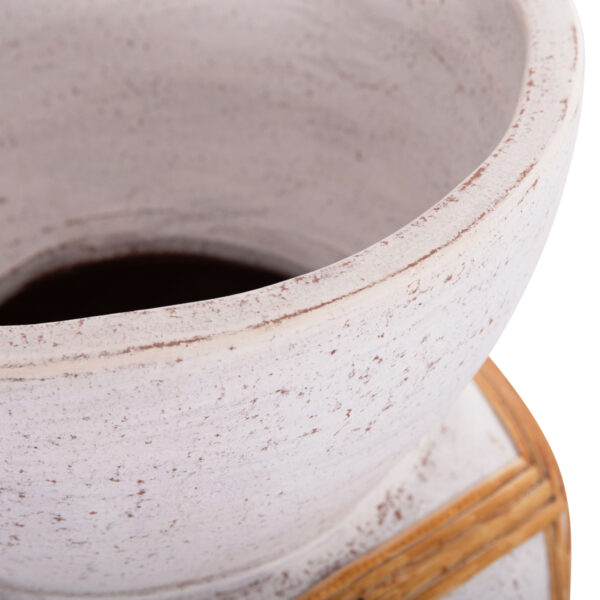 ΔΙΑΚΟΣΜΗΤΙΚΟ ΒΑΖΟ ΔΑΠΕΔΟΥ MAYNARD HM4672.02S FIBER CEMENT ΛΕΥΚΟ--RATTAN Φ27.5x50Υεκ (x1) - Image 6