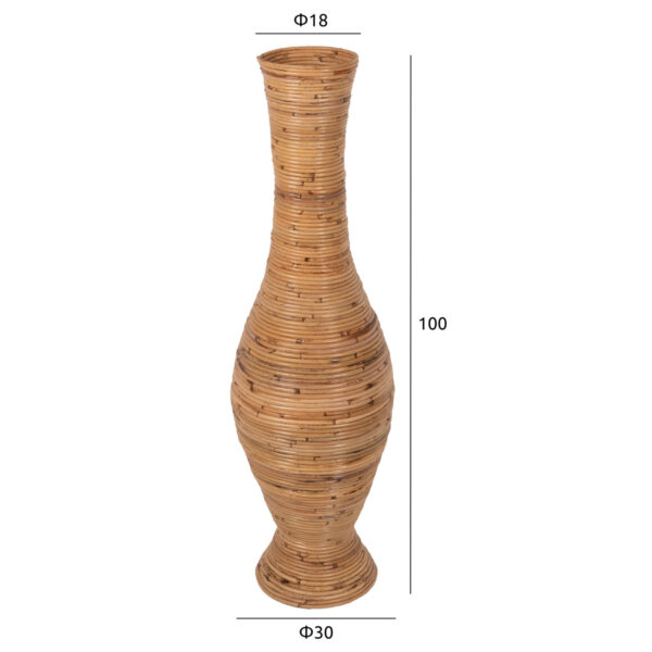 ΔΙΑΚΟΣΜΗΤΙΚΟ ΒΑΖΟ ΔΑΠΕΔΟΥ HM7852 RATTAN ΣΕ ΦΥΣΙΚΟ Φ30x100Yεκ. (x1) - Image 2