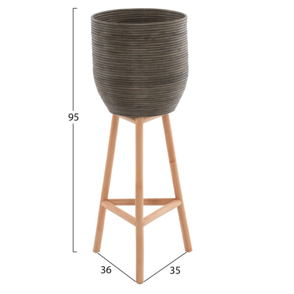 ΓΛΑΣΤΡΑ ΑΠΟ RATTAN ΚΑΙ BAMBOO HM7724 36Χ35Χ95Yεκ.ΦΥΣΙΚΟ - ΠΡΑΣΙΝΟ (x1) - Image 2