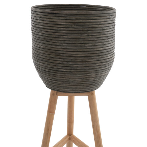 ΓΛΑΣΤΡΑ ΑΠΟ RATTAN ΚΑΙ BAMBOO HM7724 36Χ35Χ95Yεκ.ΦΥΣΙΚΟ - ΠΡΑΣΙΝΟ (x1) - Image 3