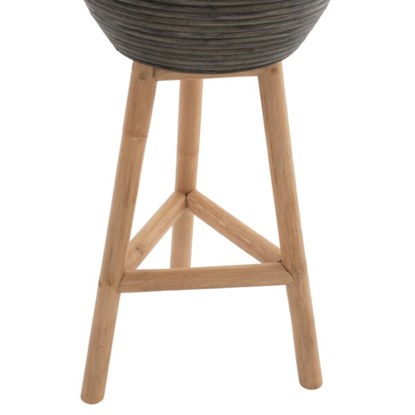 ΓΛΑΣΤΡΑ ΑΠΟ RATTAN ΚΑΙ BAMBOO HM7724 36Χ35Χ95Yεκ.ΦΥΣΙΚΟ - ΠΡΑΣΙΝΟ (x1) - Image 4