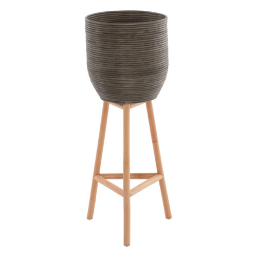 ΓΛΑΣΤΡΑ ΑΠΟ RATTAN ΚΑΙ BAMBOO HM7724 36Χ35Χ95Yεκ.ΦΥΣΙΚΟ - ΠΡΑΣΙΝΟ (x1)